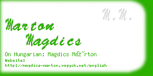 marton magdics business card